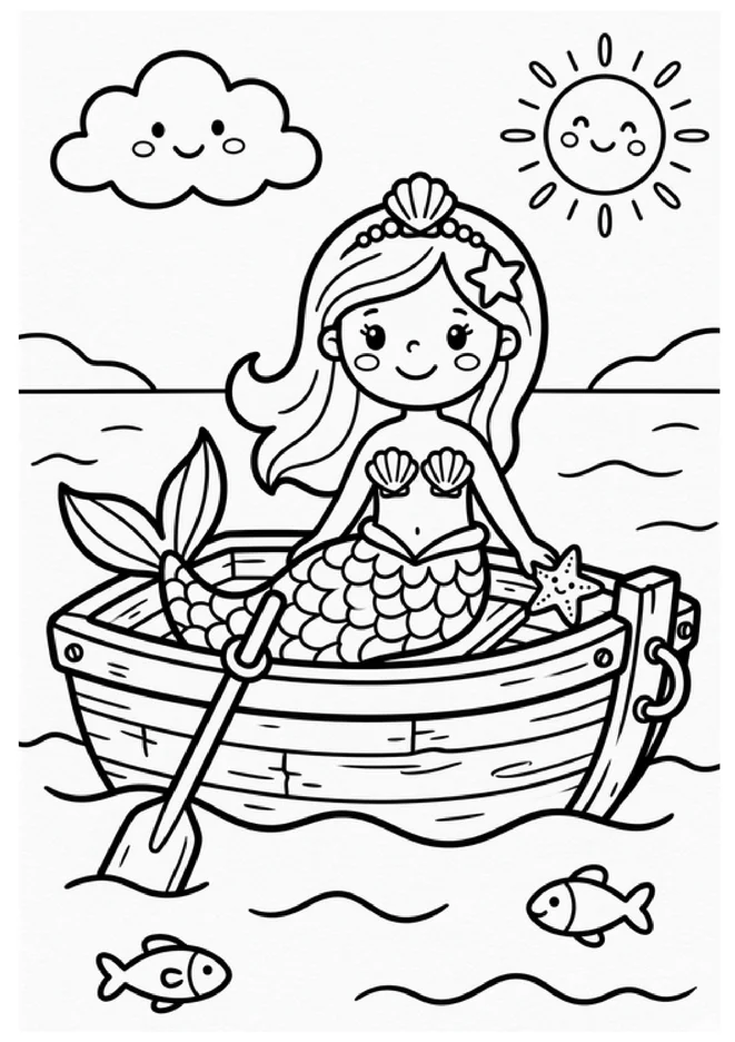 Desenhos de sereia para colorir para imprimir e colorir - imagem 7